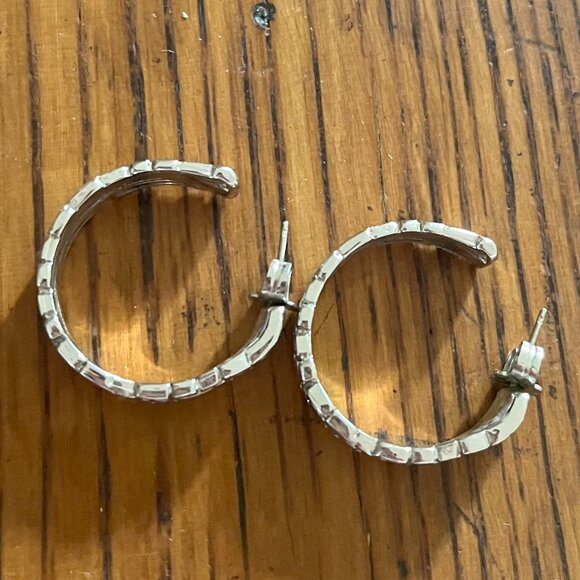 Silver Hoop Earrings - Picture 1 of 3